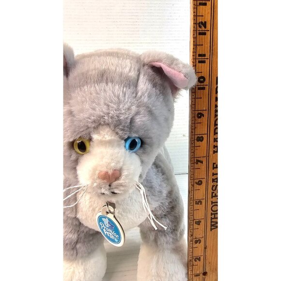 Build-A-Bear Workshop Plush Cat Gray & White Two-Tone Eyes Stuffed Animal 12" - Picture 9 of 9